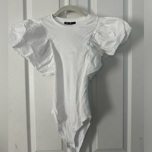 Zara puffy sleeve body suit